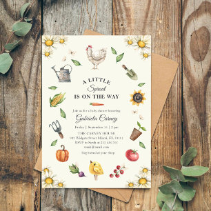 A Little Sprout Is On the Way Garden Baby Shower Invitation