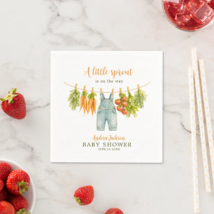 A Little Sprout is on the Way Garden Clothesline Napkin