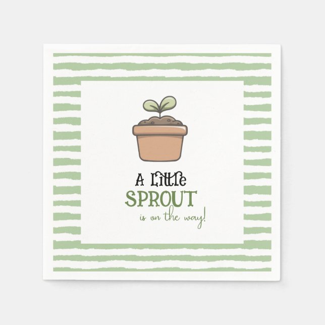 A Little Sprout on the Way Baby Shower Napkins (Front)
