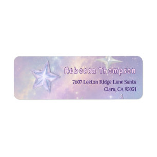 A Little Star Is Landing Celestial Baby Shower Return Address Label