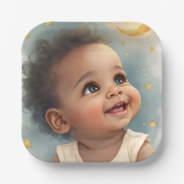 A Little Star Is On The Way Baby Shower Plate (Front)