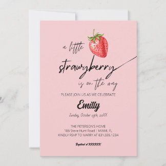 A Little Strawberry Baby Shower Invitation
