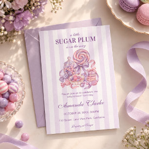 A Little Sugar Plum is on the way Baby Shower Invitation