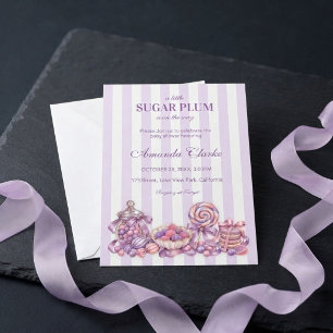 A Little Sugar Plum is on the way Baby Shower Invitation