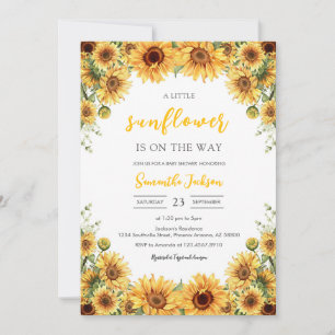 A Little Sunflower Baby Shower Invitation