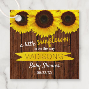A Little Sunflower Is On The Way! Baby Shower Favour Tags