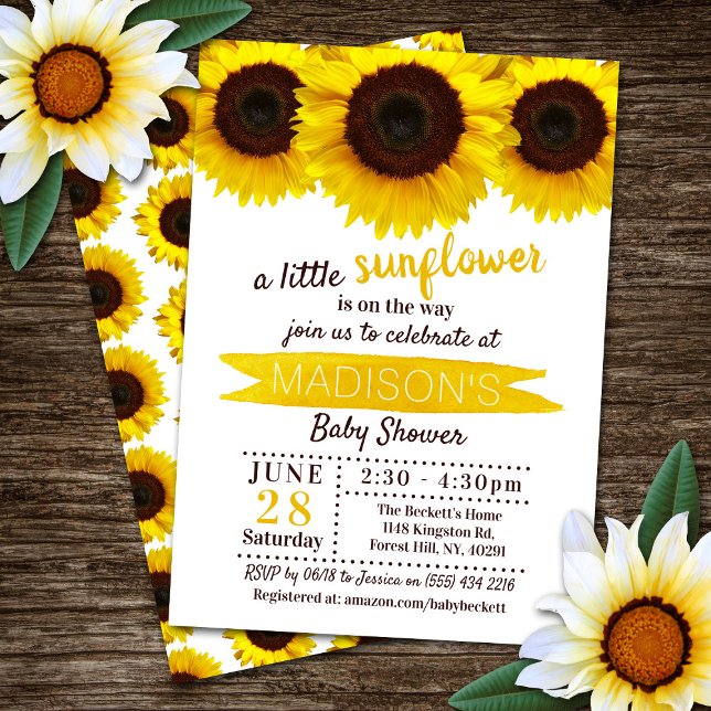 A Little Sunflower Is On The Way! Baby Shower Invitation (Creator Uploaded)