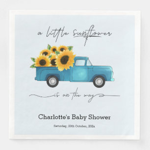 A Little Sunflower Is On The Way Baby Shower Napkin