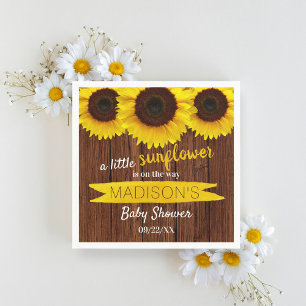 A Little Sunflower Is On The Way! Baby Shower Napkin