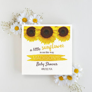 A Little Sunflower Is On The Way! Baby Shower Napkin