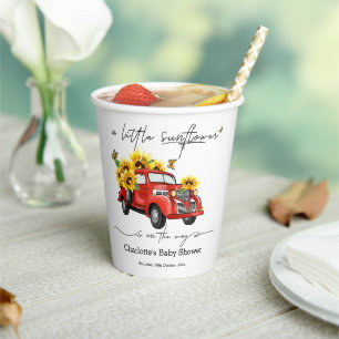 A Little Sunflower Is On The Way Baby Shower Paper Cups