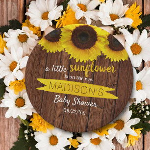 A Little Sunflower Is On The Way! Baby Shower Paper Plate