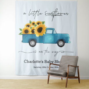 A Little Sunflower Is On The Way Baby Shower Tapestry