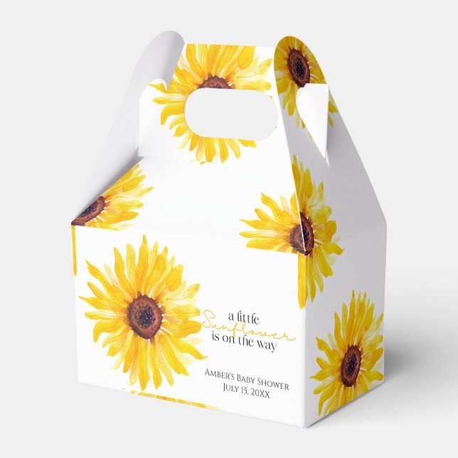 A Little Sunflower is on the Way Shower Favour Box (Front Side)