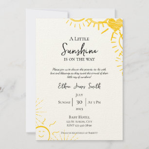 A Little Sunshine Boy Baby Shower Invitation