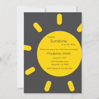 A Little Sunshine is on the Way Invitation, Baby Invitation
