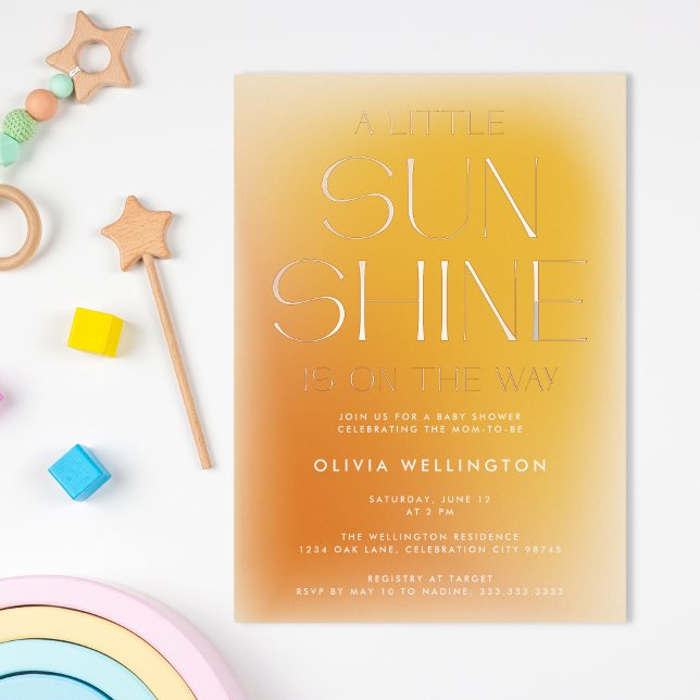 A Little Sunshine Modern Bold Yellow Baby Shower (Creator Uploaded)
