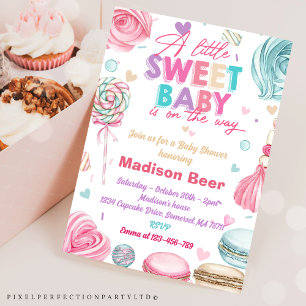 A Little Sweet Baby Is One The Way Party Invitation