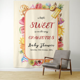 A Little Sweet Is On The Way Ice Cream Baby Shower Tapestry