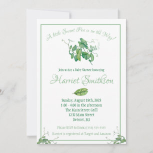 A Little Sweet Pea is on the Way!  Baby Shower Invitation