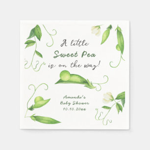 A Little Sweet Pea Is On The Way Baby Shower Napkin