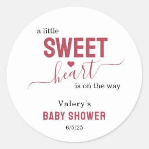 A little sweetheart Baby Shower Classic Round Sticker