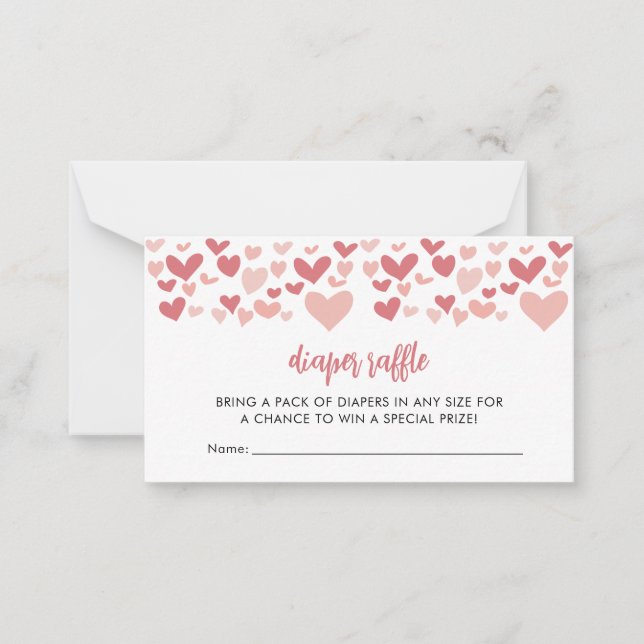 A Little Sweetheart Baby Shower Diaper Raffle Card (Front)