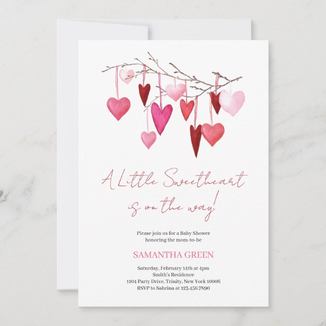  A Little Sweetheart Baby Shower Invitation (Front)
