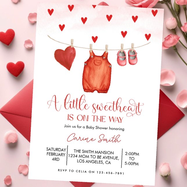 A  Little Sweetheart Baby Shower Party Invitation (Creator Uploaded)