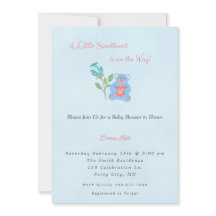 A Little Sweetheart Boy Baby Shower Invitation