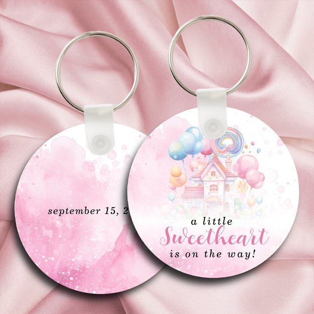 A Little Sweetheart Candy Baby Shower Key Ring (Creator Uploaded)
