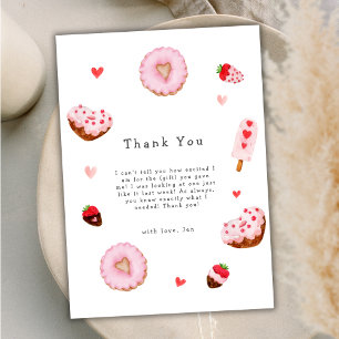 A Little Sweetheart Doughnuts Valentines Baby Show Thank You Card