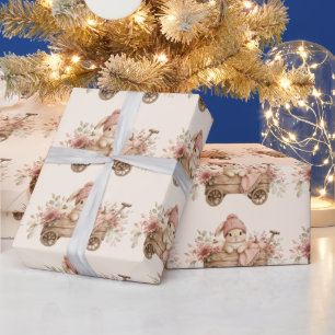 A Little Sweetheart Fall Bunny Wrapping Paper 