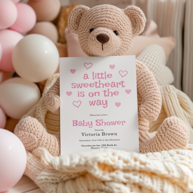 A little sweetheart Girl Baby Shower Invitation (Creator Uploaded)