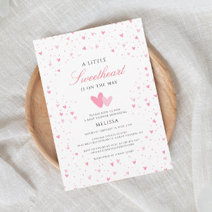 A Little Sweetheart Girl Baby Shower Invitation