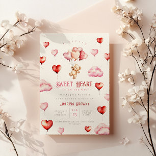 A little sweetheart is on her way baby shower invitation