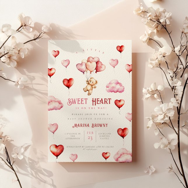 A little sweetheart is on her way baby shower invitation (Creator Uploaded)