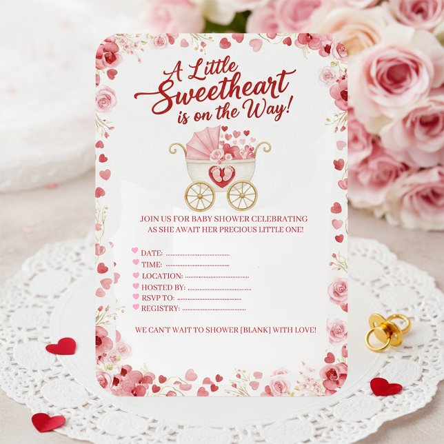 A Little Sweetheart is on the Way Baby Shower  Invitation (Creator Uploaded)