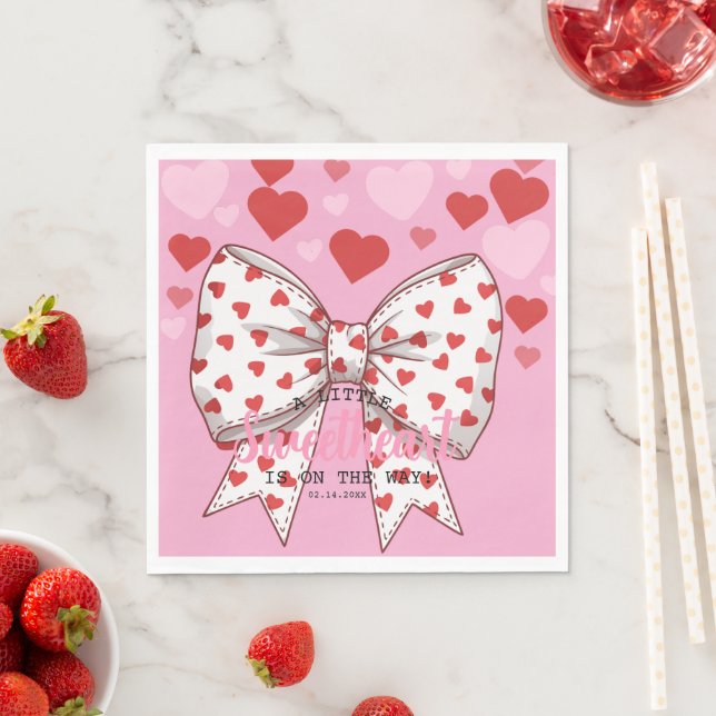 A Little Sweetheart Is on the Way baby shower Napkin (Insitu)