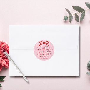 A Little Sweetheart Is On The Way Girl Baby Shower Classic Round Sticker