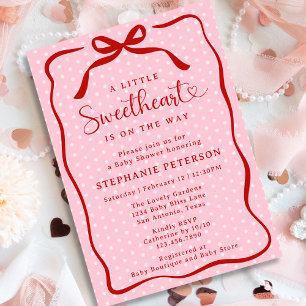 A Little Sweetheart Is On The Way Girl Baby Shower Invitation