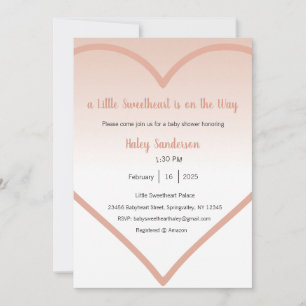 A Little Sweetheart is on the Way Invitation