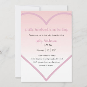 A Little Sweetheart is on the Way Invitation