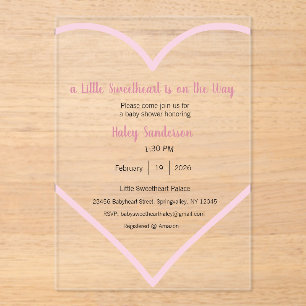 A Little Sweetheart is on the Way Invitation