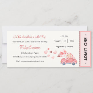 A Little Sweetheart is on the Way Invitation