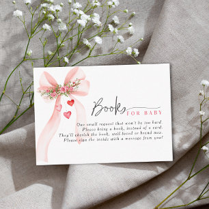 A little Sweetheart Pink bow Valentine Baby shower Enclosure Card