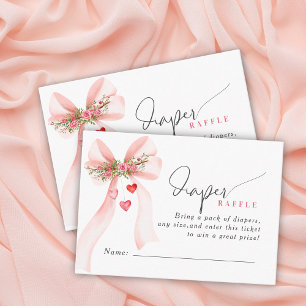 A little Sweetheart Pink bow Valentine Baby shower Enclosure Card
