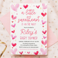 A Little Sweetheart Pink Hearts Baby Shower