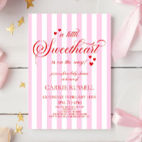A Little Sweetheart Pink Red Hearts Baby Shower
