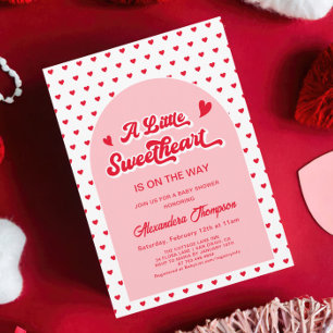 A Little Sweetheart Pink Valentine Baby Shower Invitation